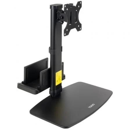 Tooq Soporte de Mesa para Monitor 17-27 Pulgadas con Soporte para CPU, Negro